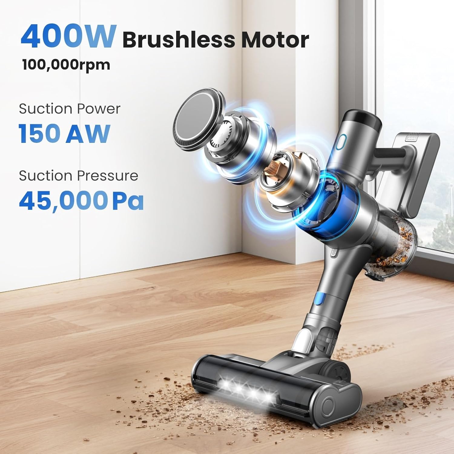 S9X Cordless Vacuum Cleaner | 45Kpa Suction & 55min Runtime | Compatible With INSE LED Display, 4 Suction Modes & Smart Adjustment