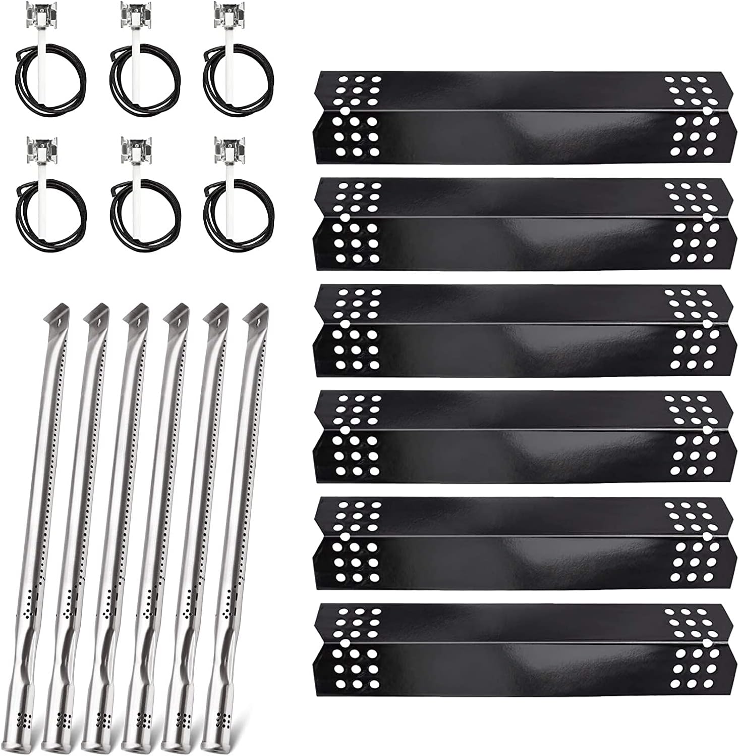 Grill Parts for Nexgrill 720-0896B 720-0896E 720-0896C Deluxe 6 Burner Grill, 6-Pack Flame Tamers & Grill Burners & Igniters Replacement for Nexgrill 720-0882A 720-0896 720-0925