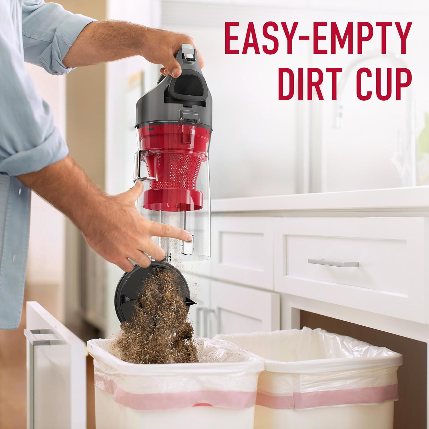 Hoover Rewind Pet Upright Bagless Vacuum Cleaner for Carpet and Hard Floors, Automatic Cord Rewind, Above Floor Cleaning Corded Vacuum Cleaners for Home Use