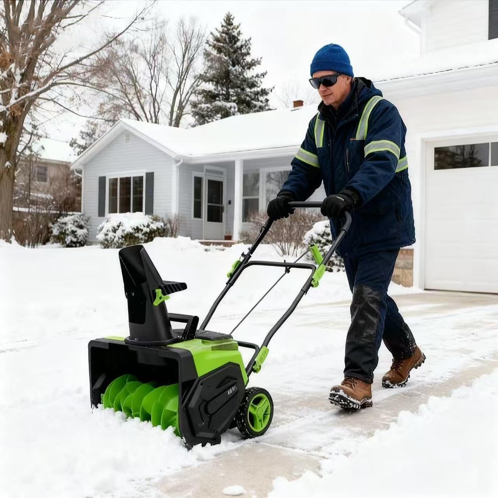 Cordless Snow Shovel 40v Battery Powered Snow Thrower Auxiliary Handle DIY Snow Blower