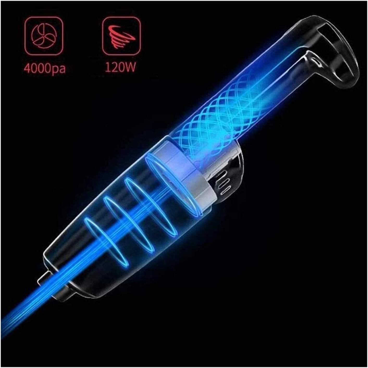 Handheld Vacuum Car Vacuum Cleaner 4KPA Suction Hand Vacuum Portable Quick Charge Wet/Dry Handheld Vacuum Mini Vacuum for Home and Car