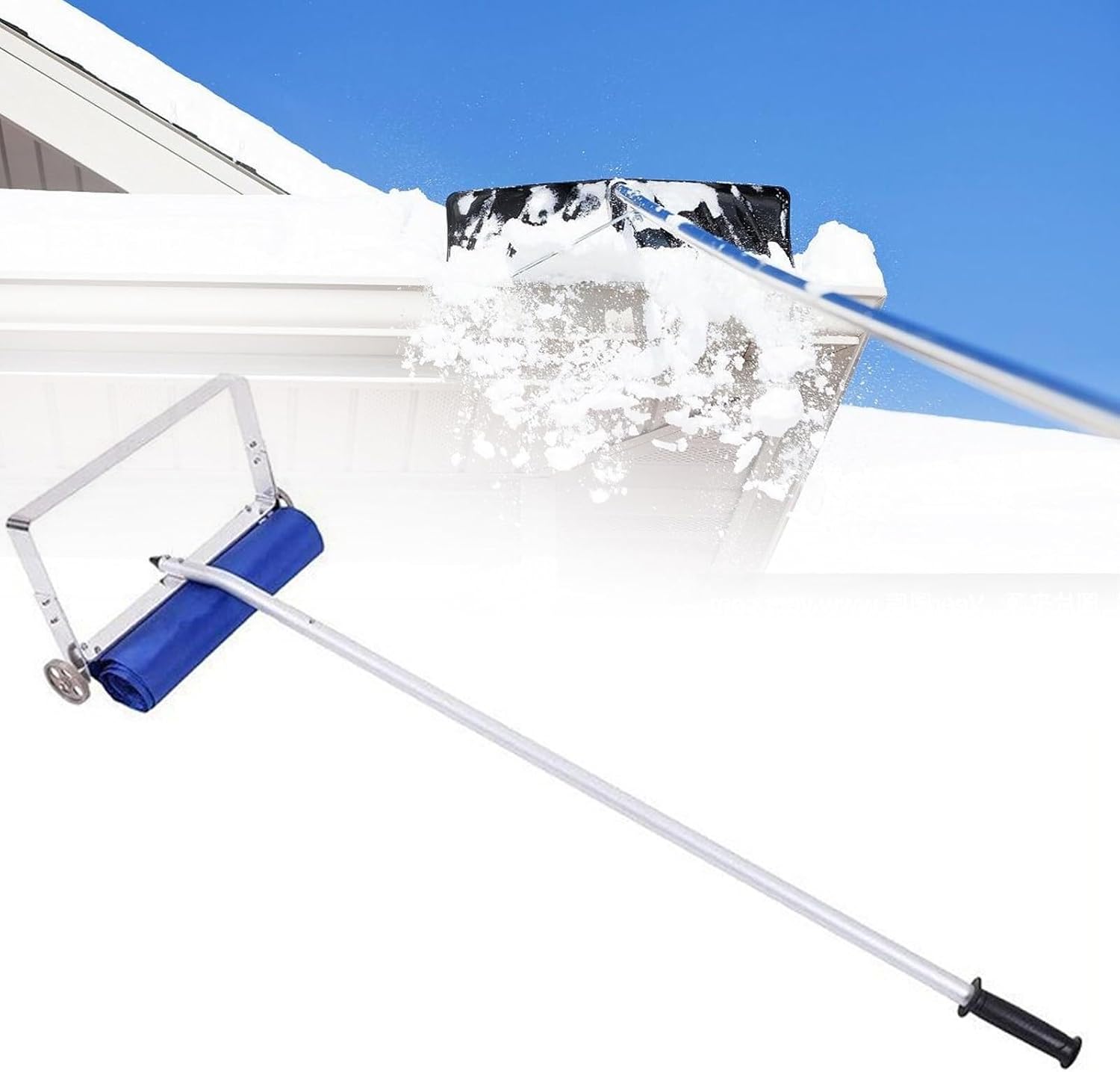 Snow Roof Rake, Aluminum Snow Removal Tool w/5 Extension Tubes & Anti-Skid Handle, Telescoping Snow Removal Tool for Removing Snow, Leaves, Debris, Safe and Labor-Saving