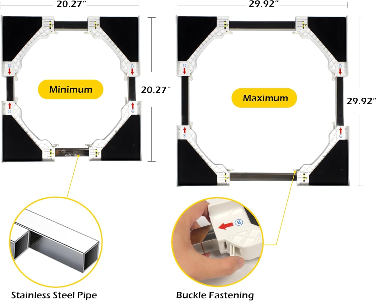 MaxWorks Stacking Kit for Washer and Dryer, Universal Stacking Kit for Washing Machine and Dryer
