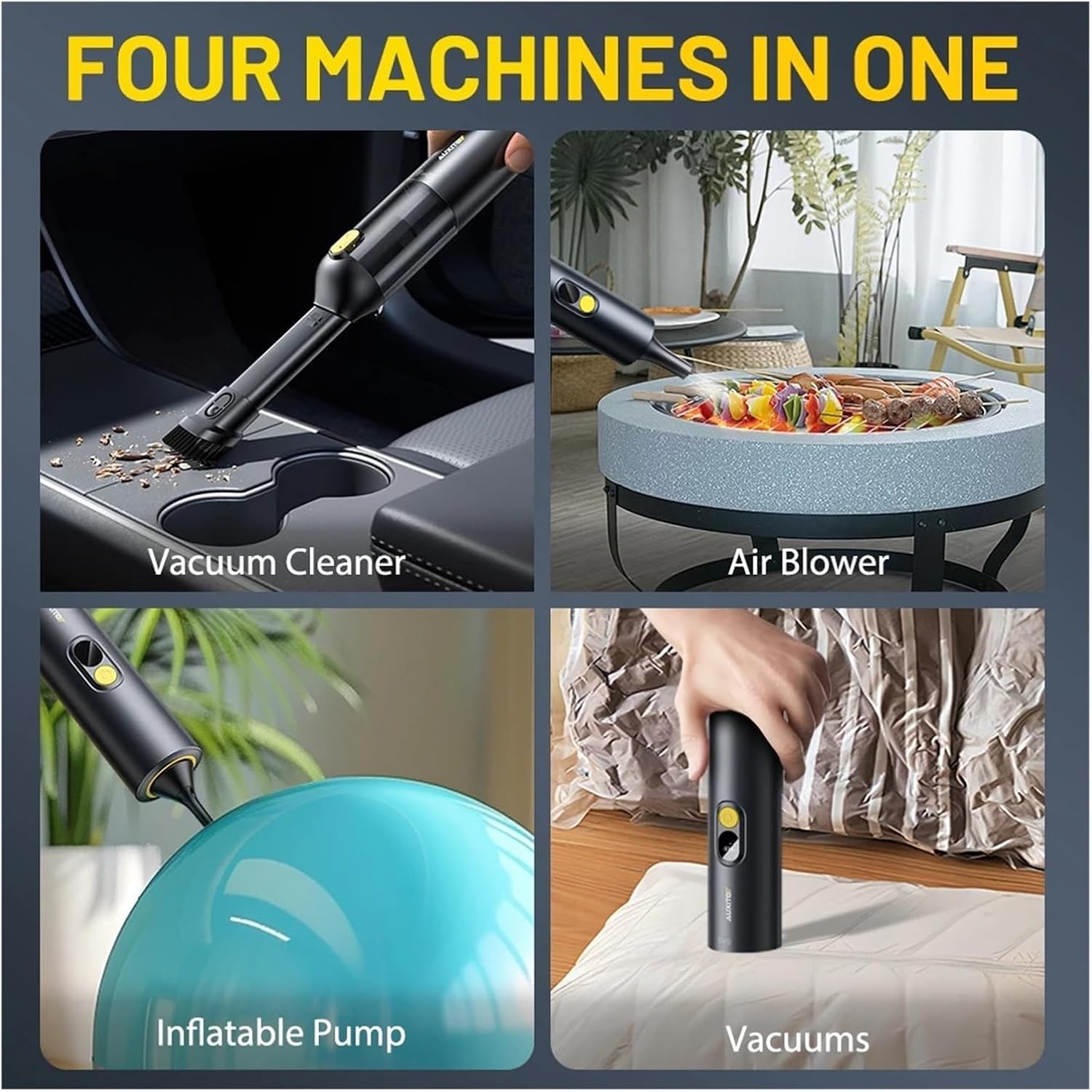 Compatible for AUXITO， Car Vacuum Cleaner Mini Portable Handheld Vacuum Cleaner 14000PA Powerful Suction Blow & Vacuum 4 in 1 for Home & Car