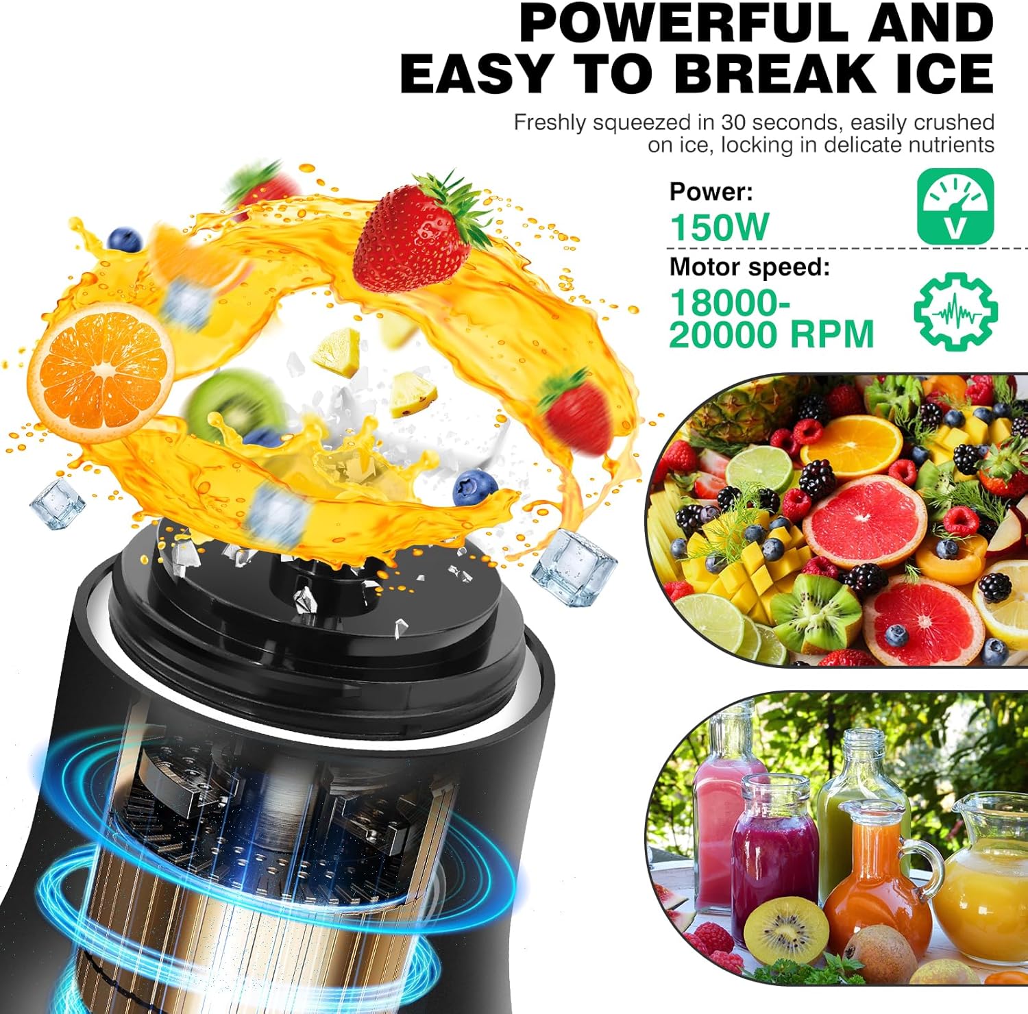 Fruit Juicer Multi Blender Smoothie Maker Shake & Take 600ml Sports Bottle Multi Blender Food Ice Processor Juicer Smoothie Maker Mixer Rechargeable Commercial Blender