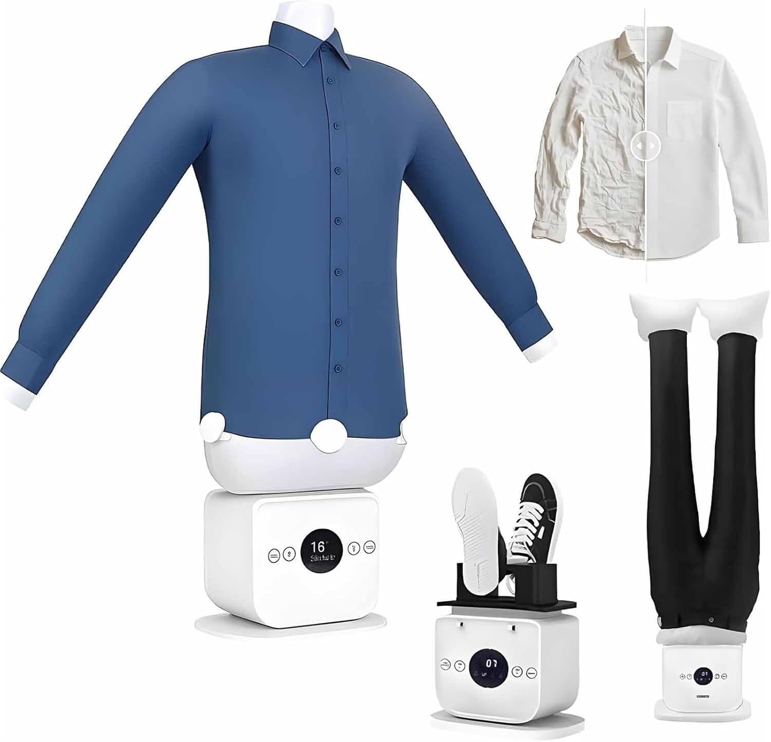 Hot Air Dryer & Iron for Clothes,Inflatable Shirt,Automatic Ironing Machine,360° Without Blind Spots Drying,for Shirts & Pants Gentle