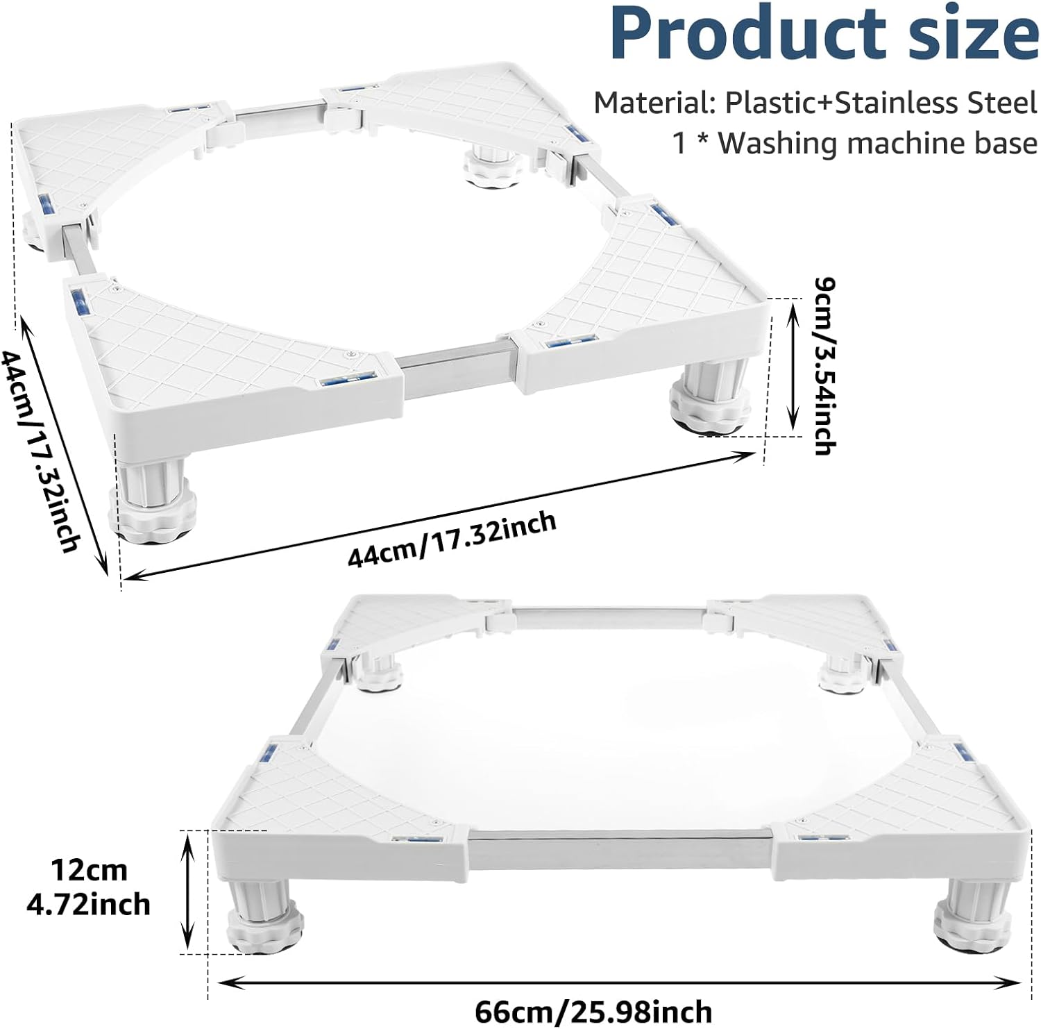 Mini Fridge Stand, Washer and Dryer Pedestal, Washing Machine Stand, Mini Fridge Stand Pedestal Lower Noise Washing Machine Stand with 4 Strong Feet for Home Appliance