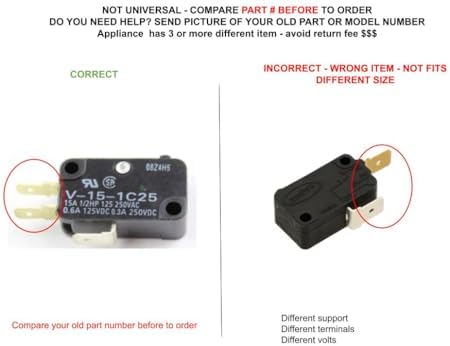 4392027 CKD392027X compatible with Whirlpool Amana Microwave Door Interlock Switch Kit (2-Pack) fits old number 4392027