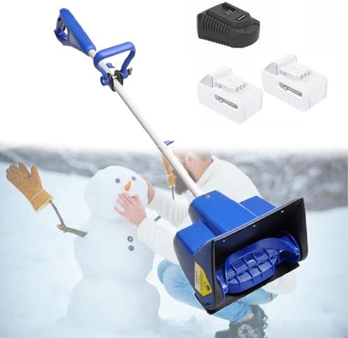 Cordless Electric Snow Blower, Handheld Electric Snow Thrower, Outdoor Snow Clearing Artifact with 2 Batteries & Charger, Small Snowplow for Driveway, Patio and Deck Clearing