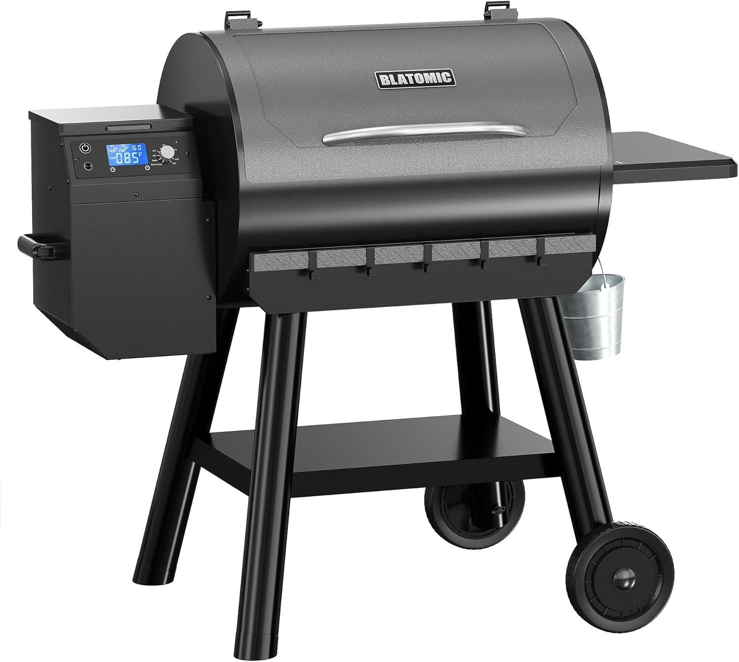 Electric Wood Pellet Grill, 700 SQ. IN Cooking Area Pellet Smoker Grill, PID Auto Temperature Control (160-500°F), 8 in 1 BBQ Pellet Grills with Grease Bucket, Meat Probe and Hooks