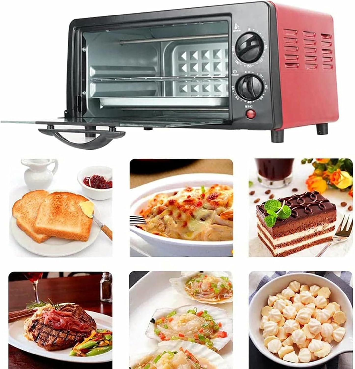 Small Multifunctional Microwave Oven for Household Use, 11l Large-capacity Compact Air Fryer Oven with Bakeware and Rack, Temperature Control & Timer, Air Fryer Toaster Oven Combo