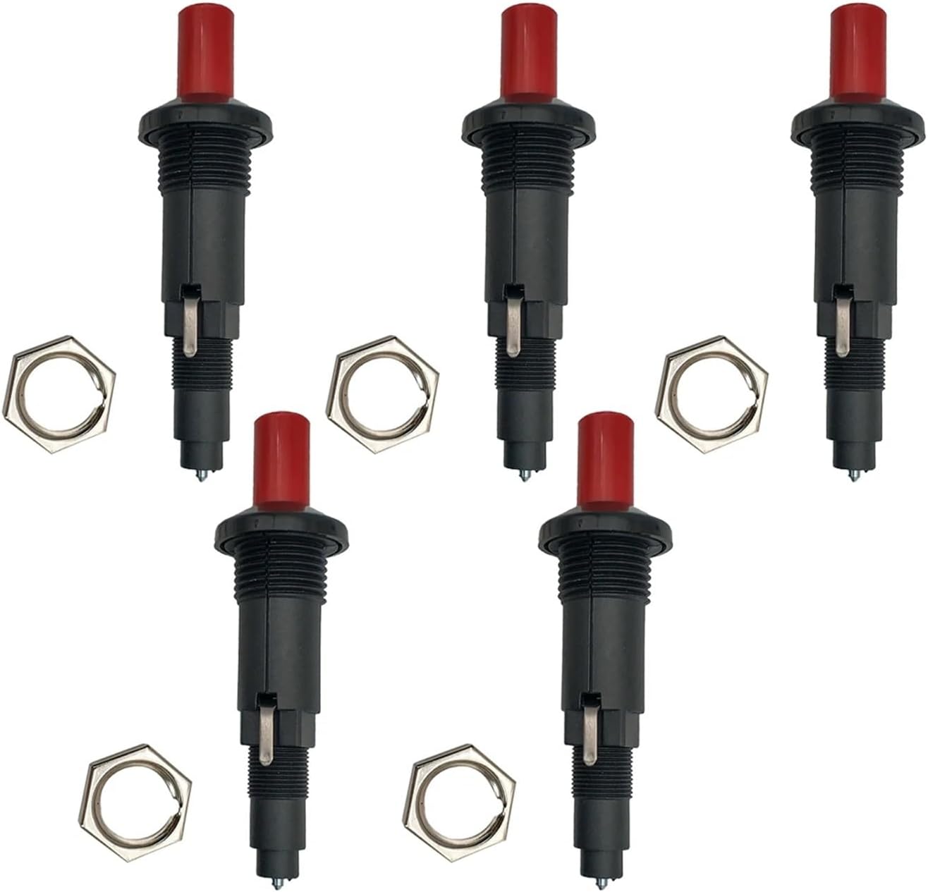 5PCS Gas Grill Igniter Heater 1 Outlet Piezo Igniter for Spark Plug Push Button Igniter Outdoor Gas Oven Fireplace Boiler Burner Lucky