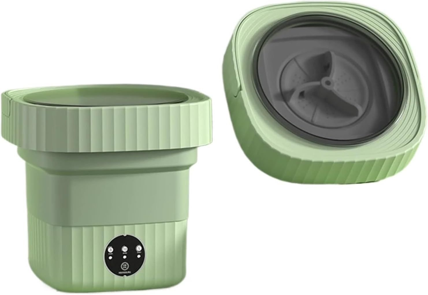 Compact Laundry. 6L Folding Portable Washing Machine With Spin Dryer For Clothes Travel Home Ultrasonic Underwear Socks Mini Washer .Portable(Green)