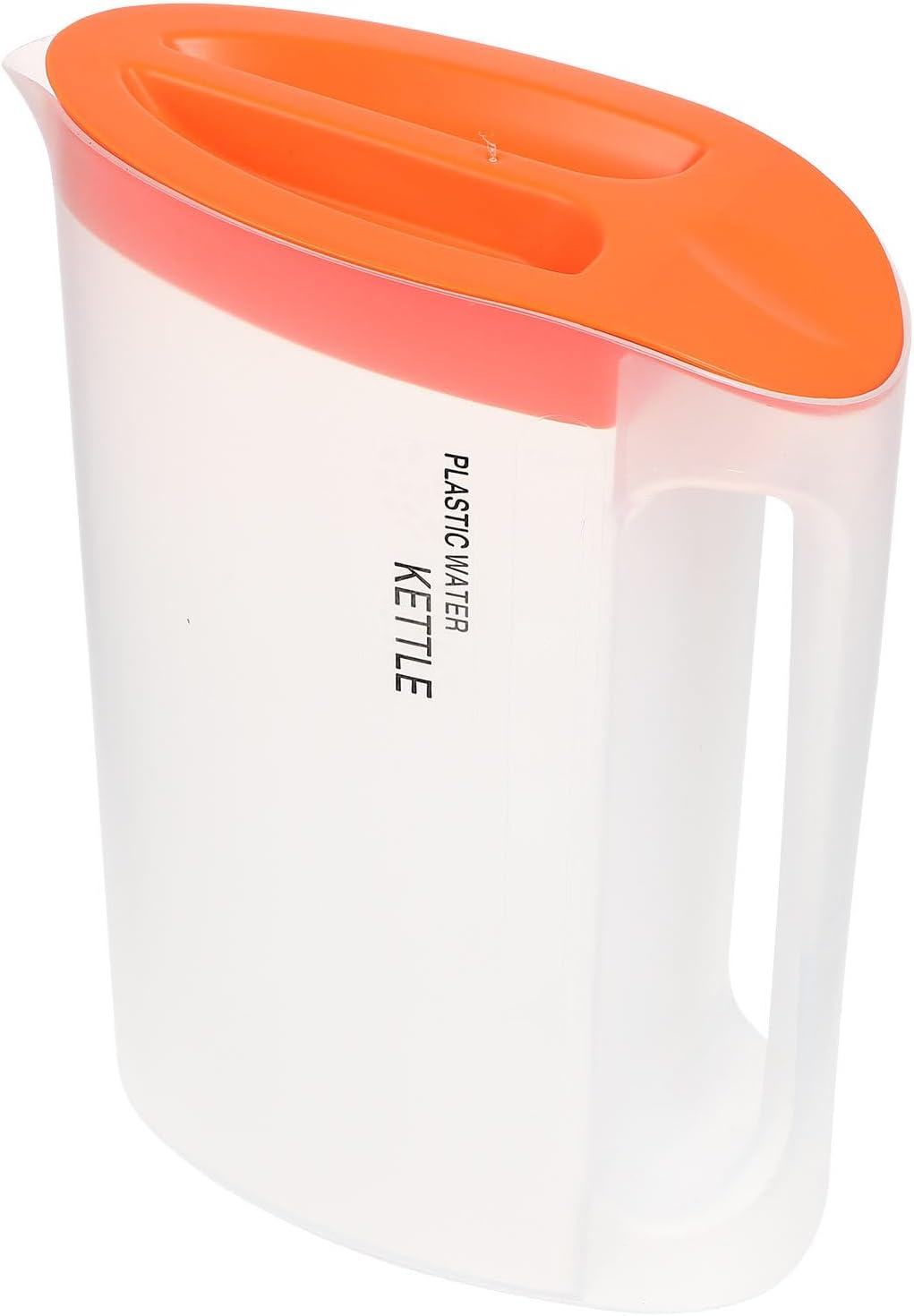 COHEALI Large Capacity Plastic Water Pitcher for Household Use Transparent Beverage Container with Orange Lid Safe Material Suitable for Water Tea Juice Cold Drinks Office and Home