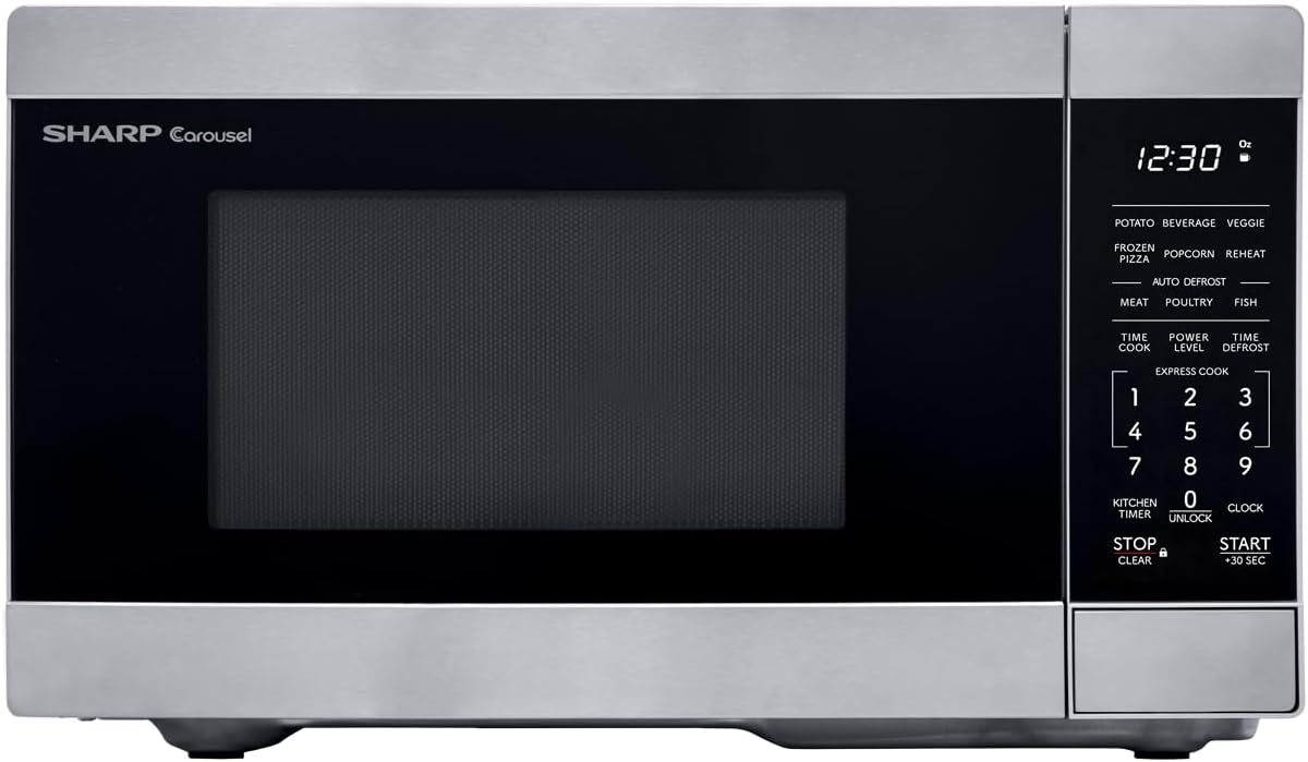 SHARP Compact Countertop Microwave Oven with Removable 10