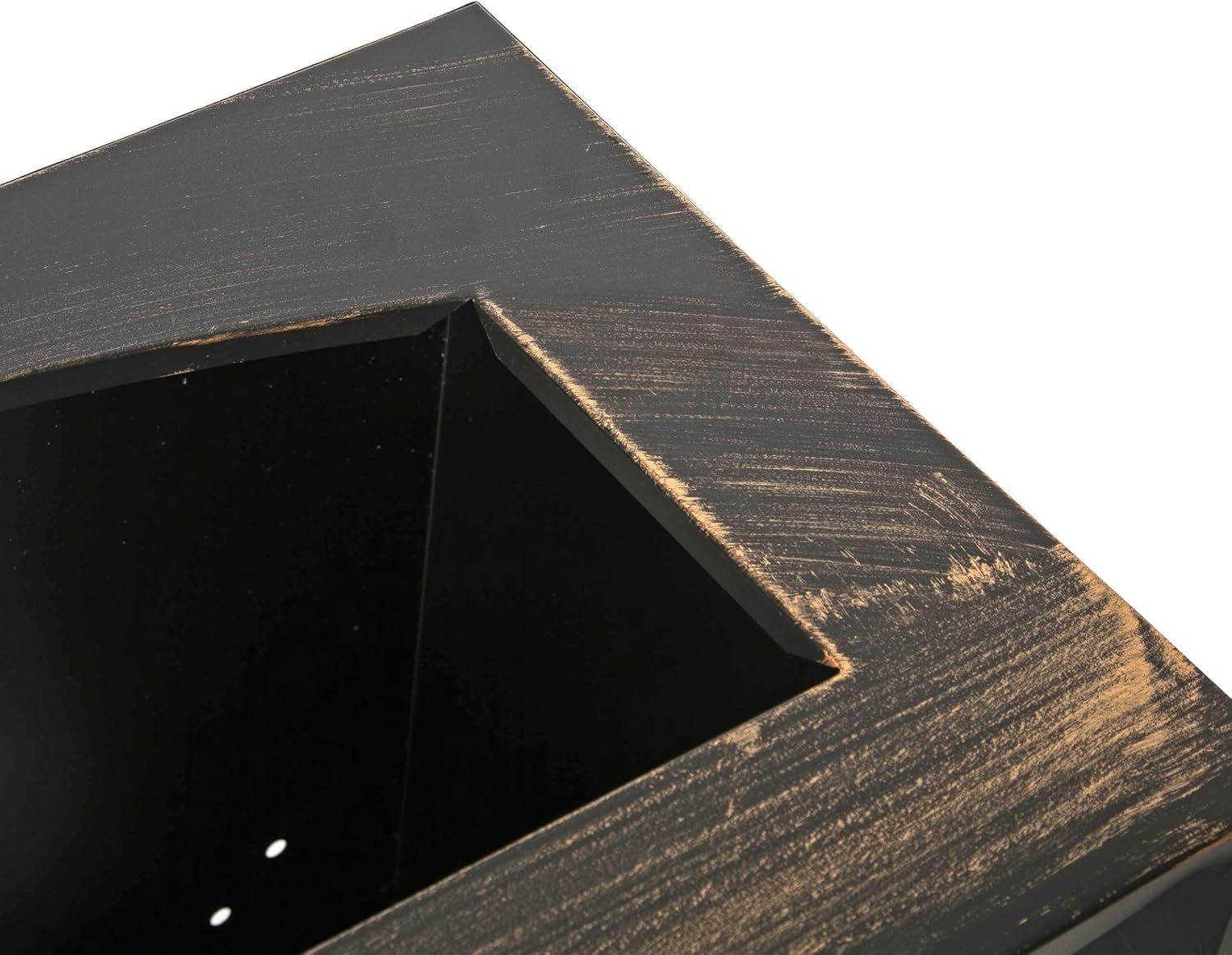 GOWE 37-Inch Rectangular Metal Outdoor Wood Burning Fireplace - Outdoor Fireplace with Built-in Log Storage and Poker-Brushed Bronze,Log Burner Fire Pit for Patio Garden and Backyard