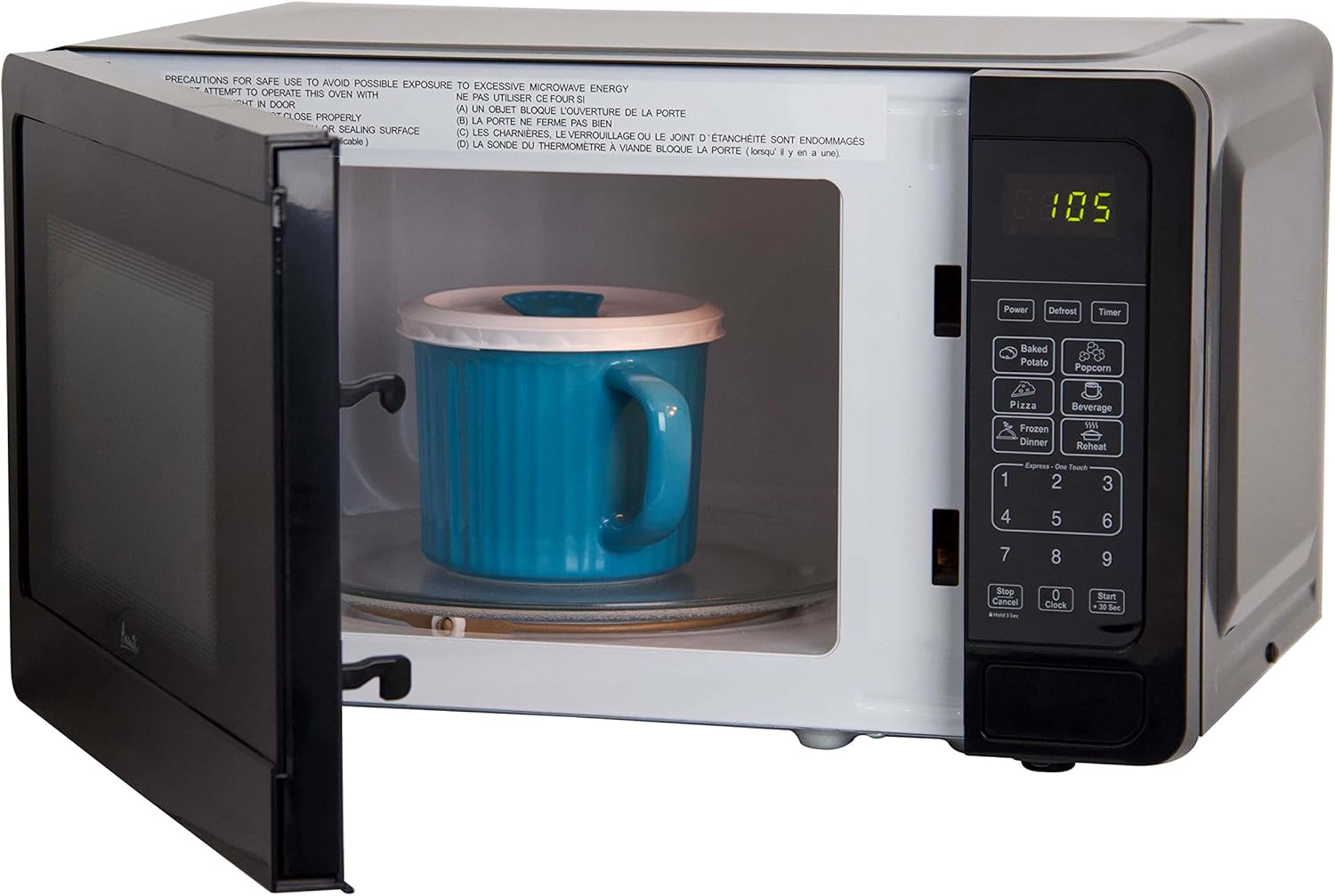 Avanti Microwave Oven 700-Watts Compact with 6 Pre Cooking Settings, Speed Defrost, Electronic Control Panel and Glass Turntable, 0.7-Cu.Ft., Black