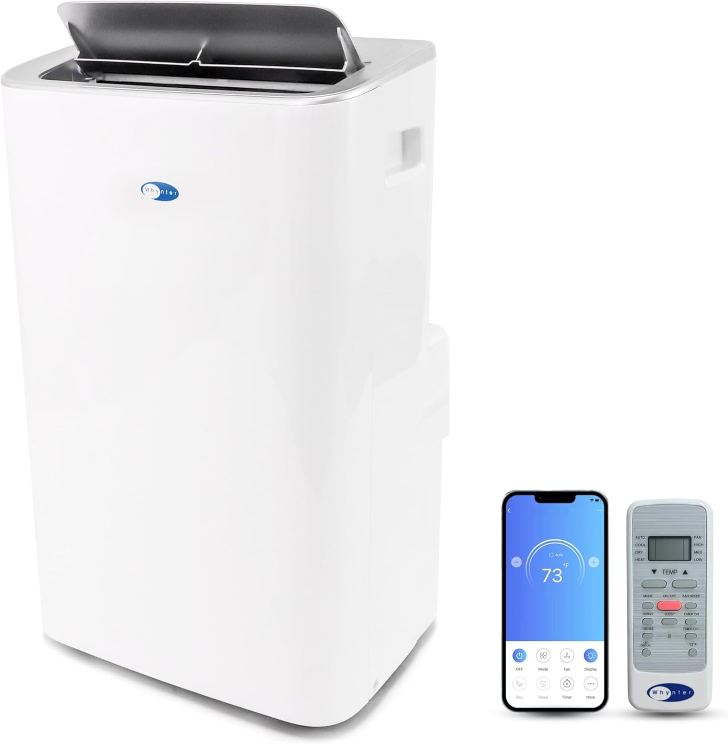 Whynter Portable Air Conditioner 13,500 BTU Portable Heater with Dehumidifier, Cooling Fan & Smart Wi-Fi for 500 Sq Ft Rooms, Includes AC Unit Window Kit, ARC-1050XPH (10,000 BTU SACC), White