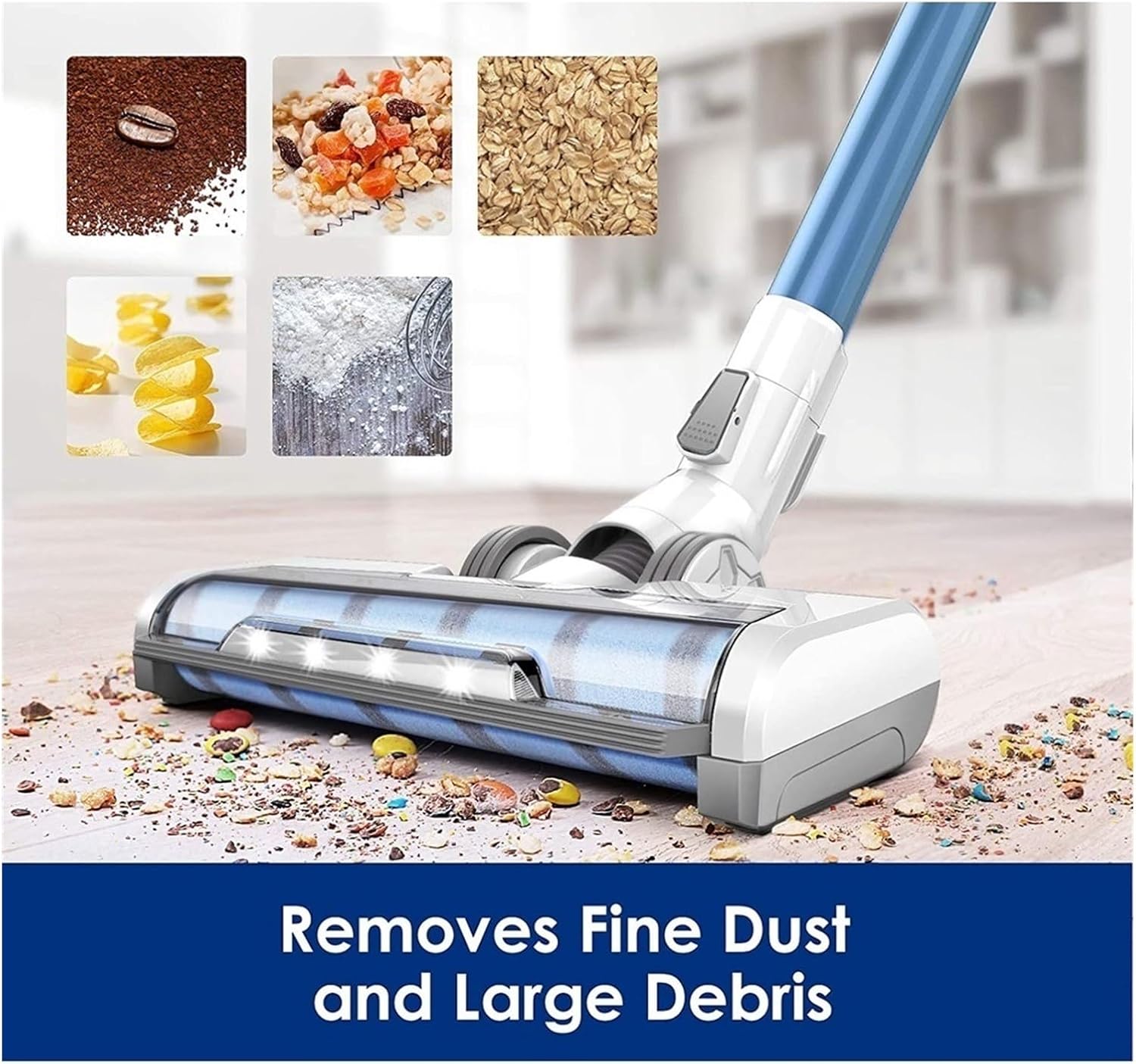 KAFTKO Cordless Vacuum Cleaner Full Size Hard Floor LED Headlight Soft Drum Electric Brush. Compatible for Tineco A10 Hero / A11 Hero (Color : A11 Hero)