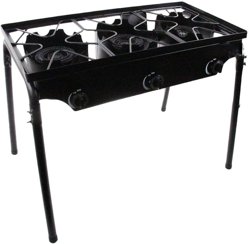 Stove Triple Burner Heavy Duty Gas Propane Outdoor Camping BBQ Grill Griddle New 27.5