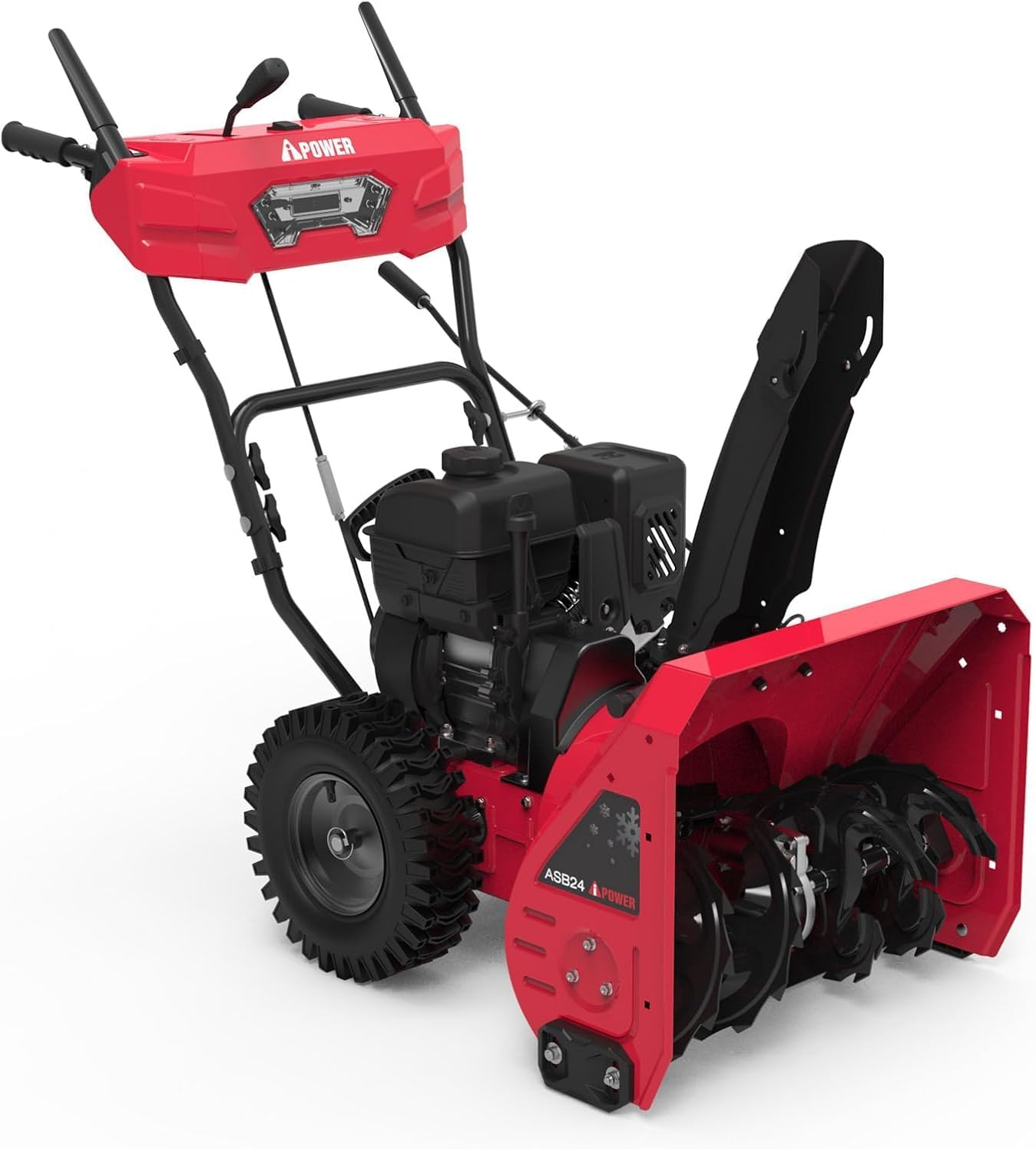 A-iPower 24 Inch Two-Stage Gas Snow Blower, Self-Propelled Snow Clearing Power, 212cc Engine with Electric Start, 190°Chute Rotation, LED Light