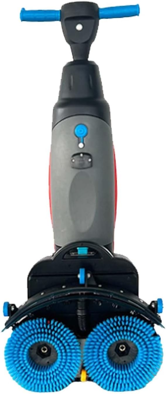 Commercial Floor Scrubber Machine, Hand Push Electric 3-in-1 Washer Dryer 17-Inch Cleaning Width, 13000 Sq Ft/H Efficiency for Tile Hardwood Carpet Floors, Ideal for Home Office Hotel Use(Gray)