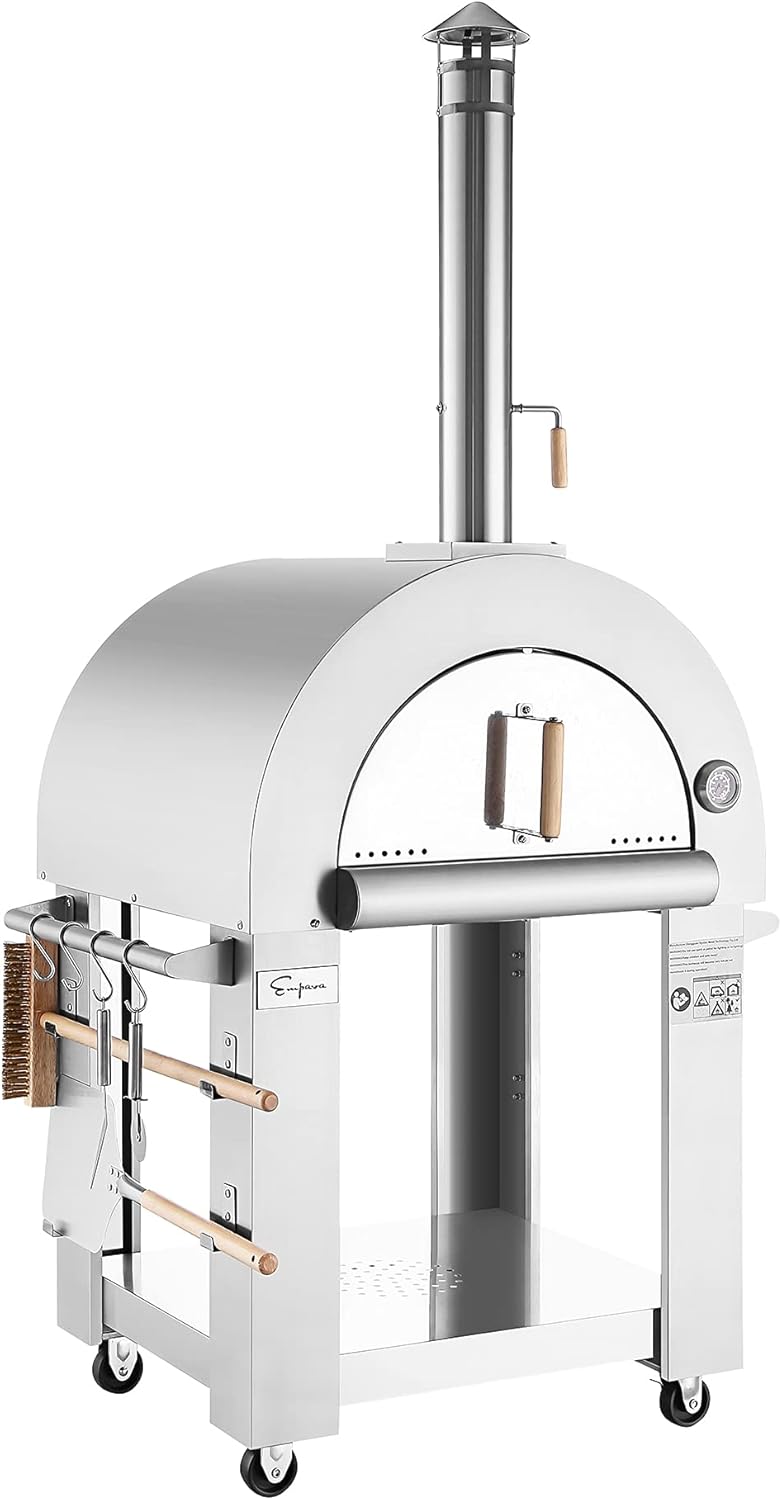 Empava Wood Fired Pizza Oven for Outdoor Kitchen in Stainless Steel