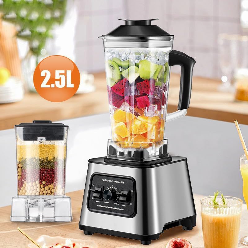 2.5L Fully Automatic Blender, 2-in-1 Household Kitchen Ice Crushing Juicer, Multi-Functional Intelligent Mixer