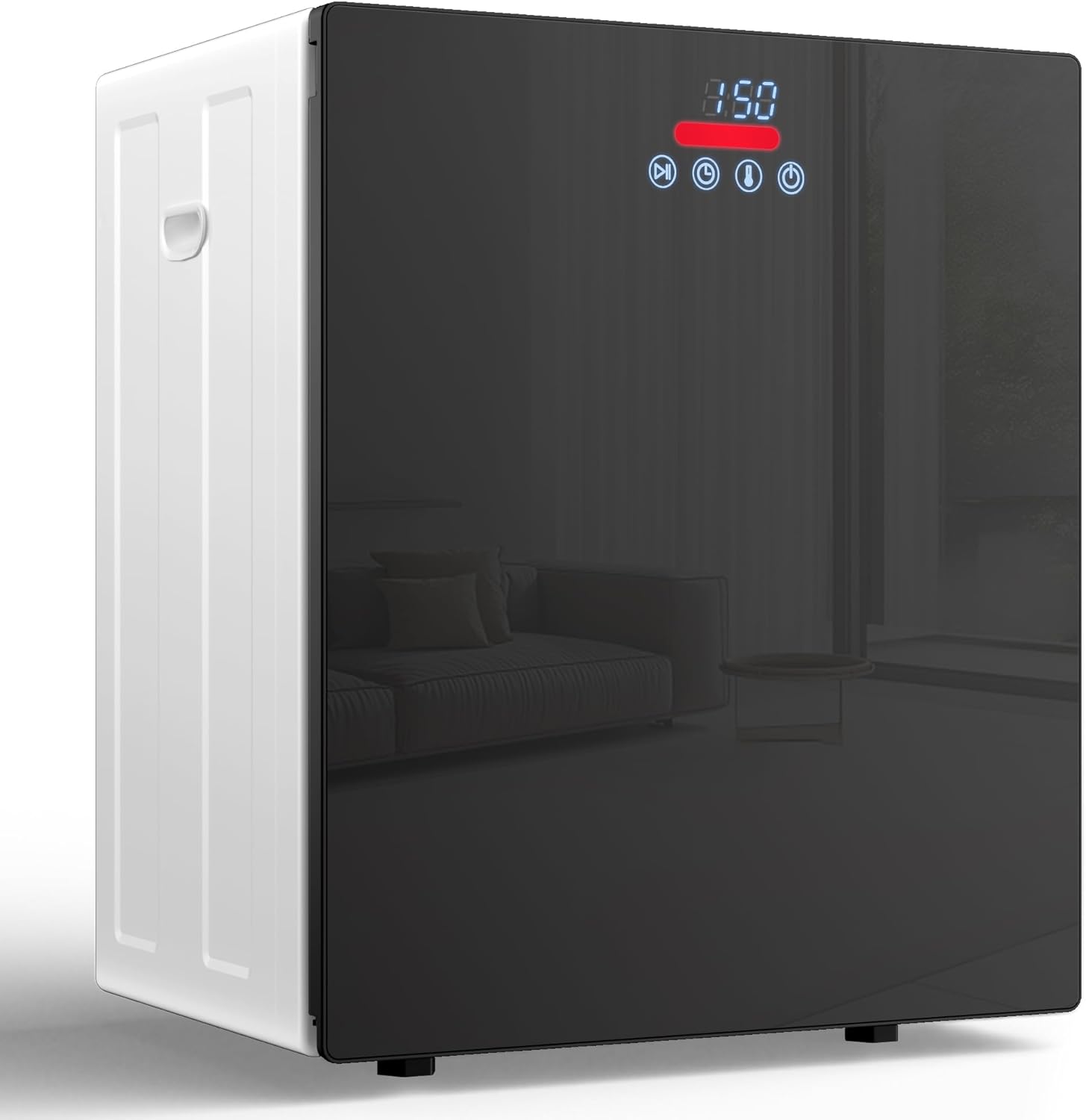 8.8 LBS Portable Dryer, 850W Clothes Dryer with 4 Modes, LCD Panel Control, 1.5 Cu.Ft Drying Machine for Apartment, Dorm, RV, Mirror Appearance, Black&White