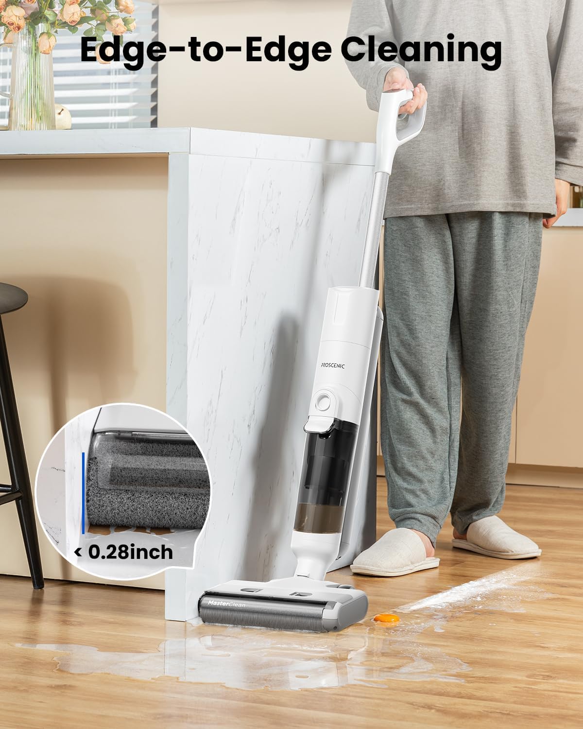 Proscenic F10 Pro Cordless Wet Dry Vacuum Cleaner, Vacuum and Mop Combo with One-Button Auto Self-Cleaning, 3-in-1 Vacuum Mop for Hard Floors, High-Capacity Dual Tanks, Edge Clean, Ease of Use