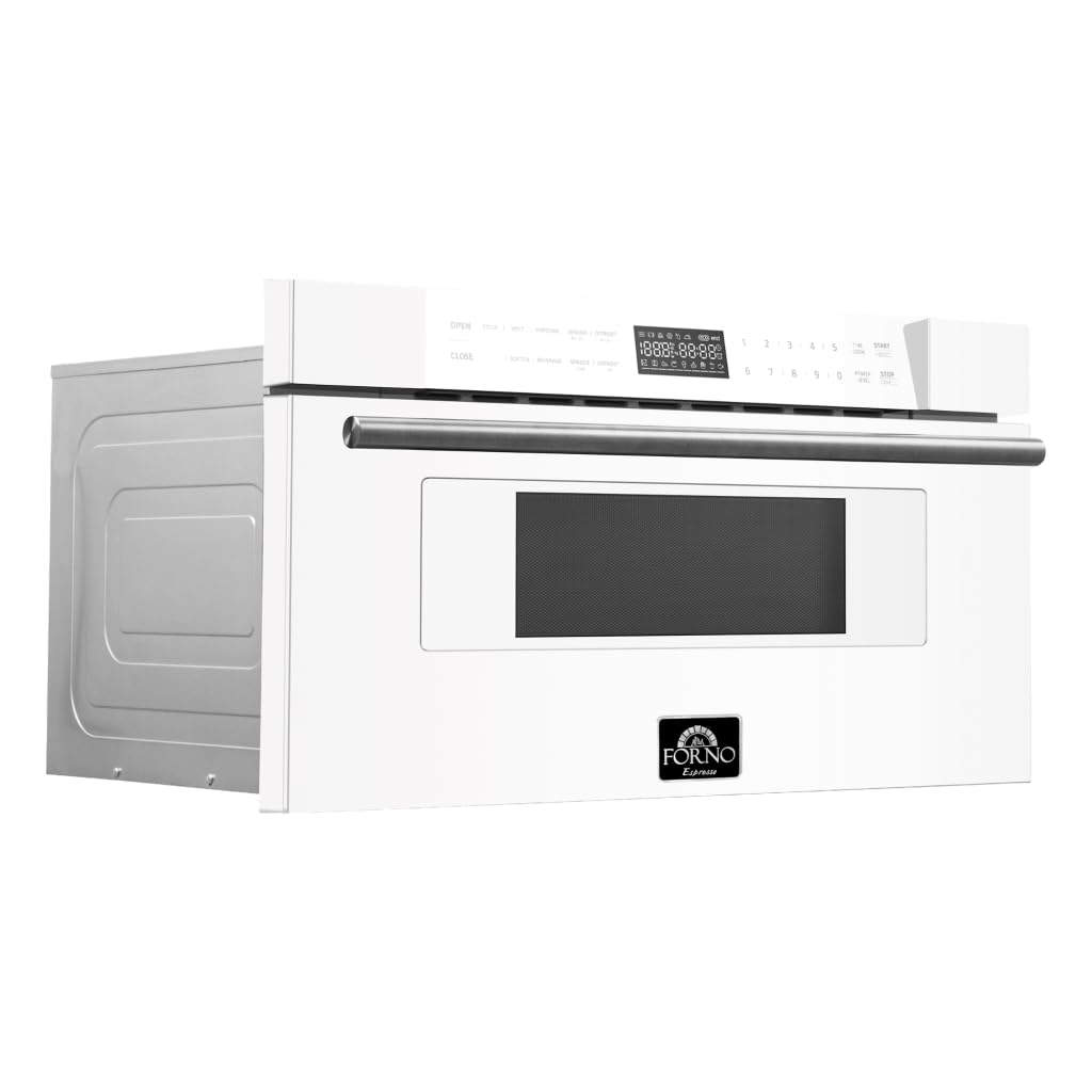 FORNO Capoliveri Espresso White 30 Inch 1000 Watts Microwave Drawer 1.2 cu.ft.