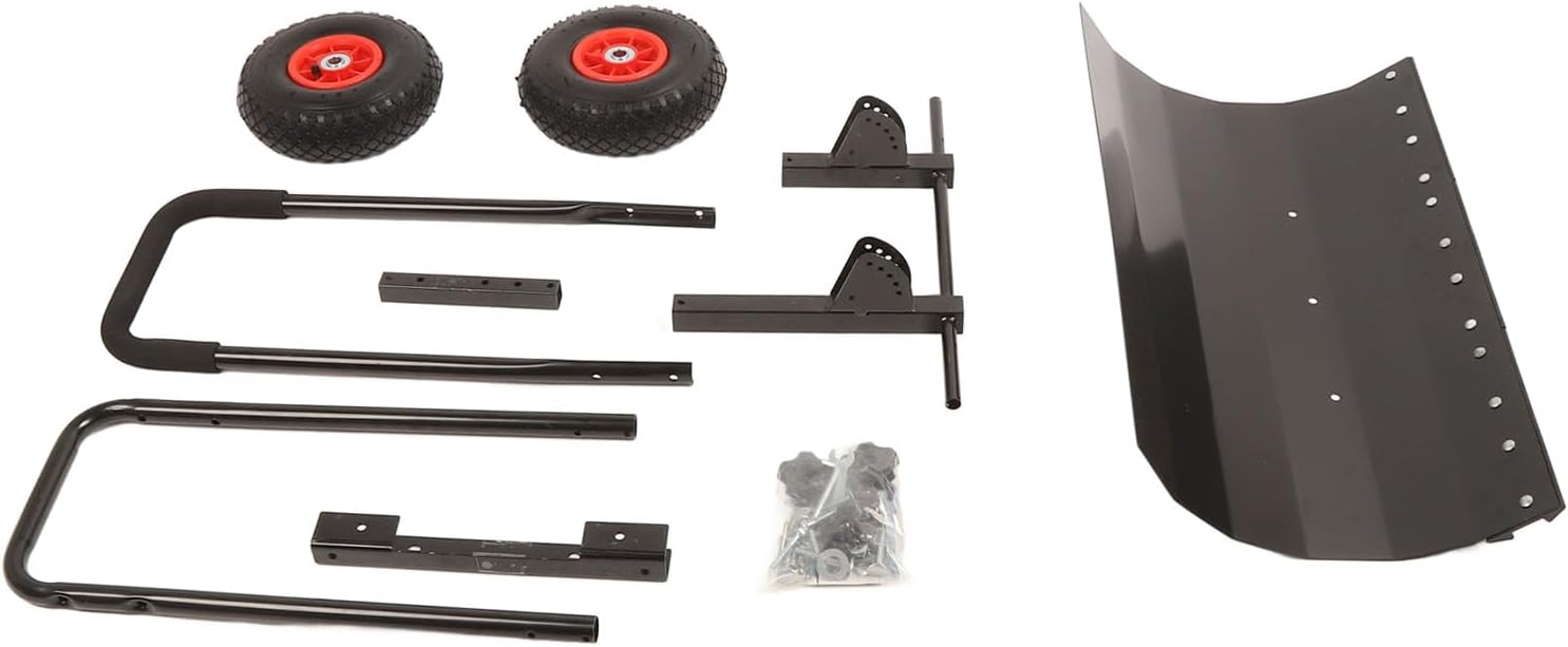 Metal Snow Shovels Adjustable for Snow Removal with Rolling Wheels, Ideal for Outdoor Maintenance