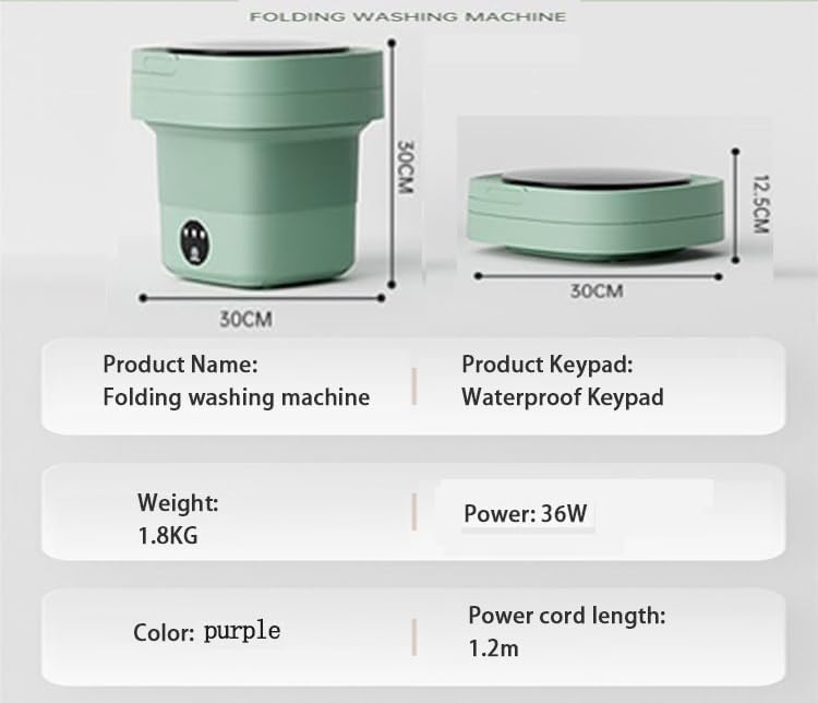 Mini portable washing machine with spin dryer, Portable washer for Underwear, Baby Clothes, or Small Items, for Apartments, Camping, Travel(12L-Purple)