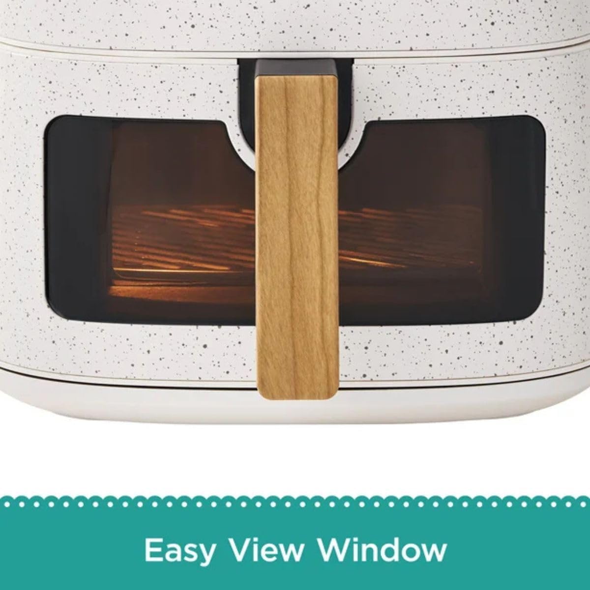 Pioneer Woman 5.8 Qt Digital Air Fryer, Touchscreen with Window, Nonstick Basket, 1500W, 6 Smart Cooking Functions, Energy Efficient (Linen Speckle)