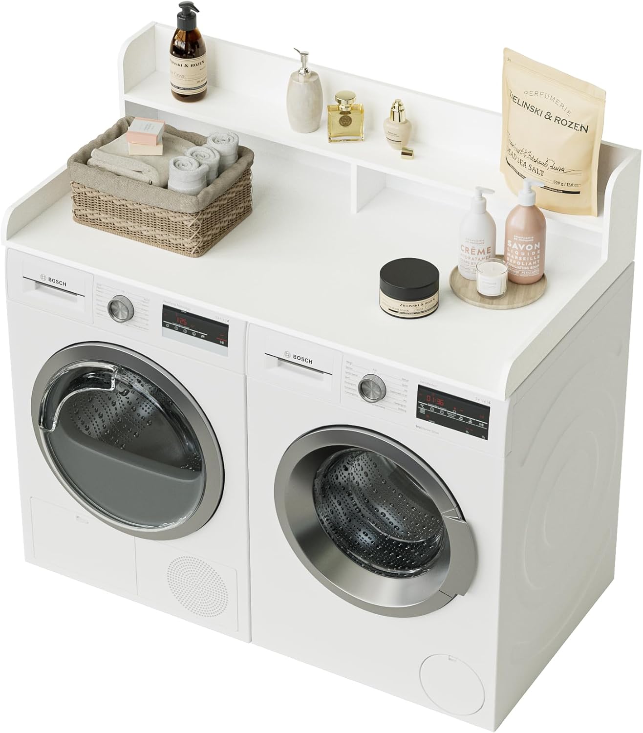 2-Tier Washer Dryer Countertop, Laundry Room Organization and Storage, 27.6