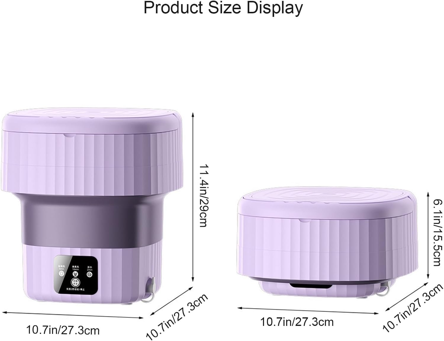 WHYATT Portable Washing Machine，9L Capacity ，3 Modes Cleaning for Baby Clothes, or Small Items, for Camping, Travel