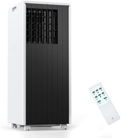 Portable Air Conditioners 8000 BTU, Remote Control AC with 24H Timer, Low Noise Energy Saving Cooling Unit for Bedroom, Office, Small Spaces 350 Sq. Ft, Black & White