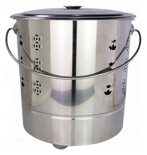 Extra Large Smokeless Stainless Steel Burn Barrel Incinerator with Lid - Outdoor Garden Fire Bin for Waste Disposal, Fire Pit, and Yard Cleanup