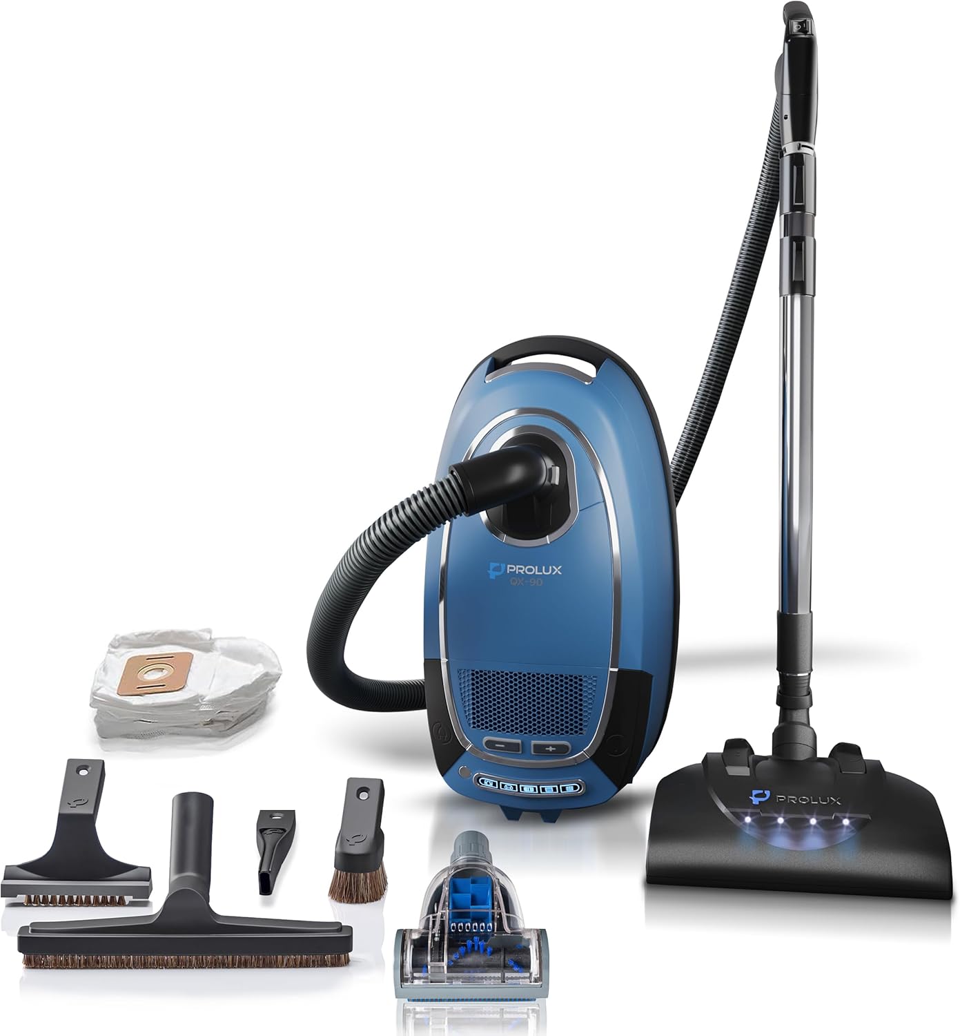 Prolux QX90 Bagged Canister Best Rated HEPA Vacuum with Powerhead for Home