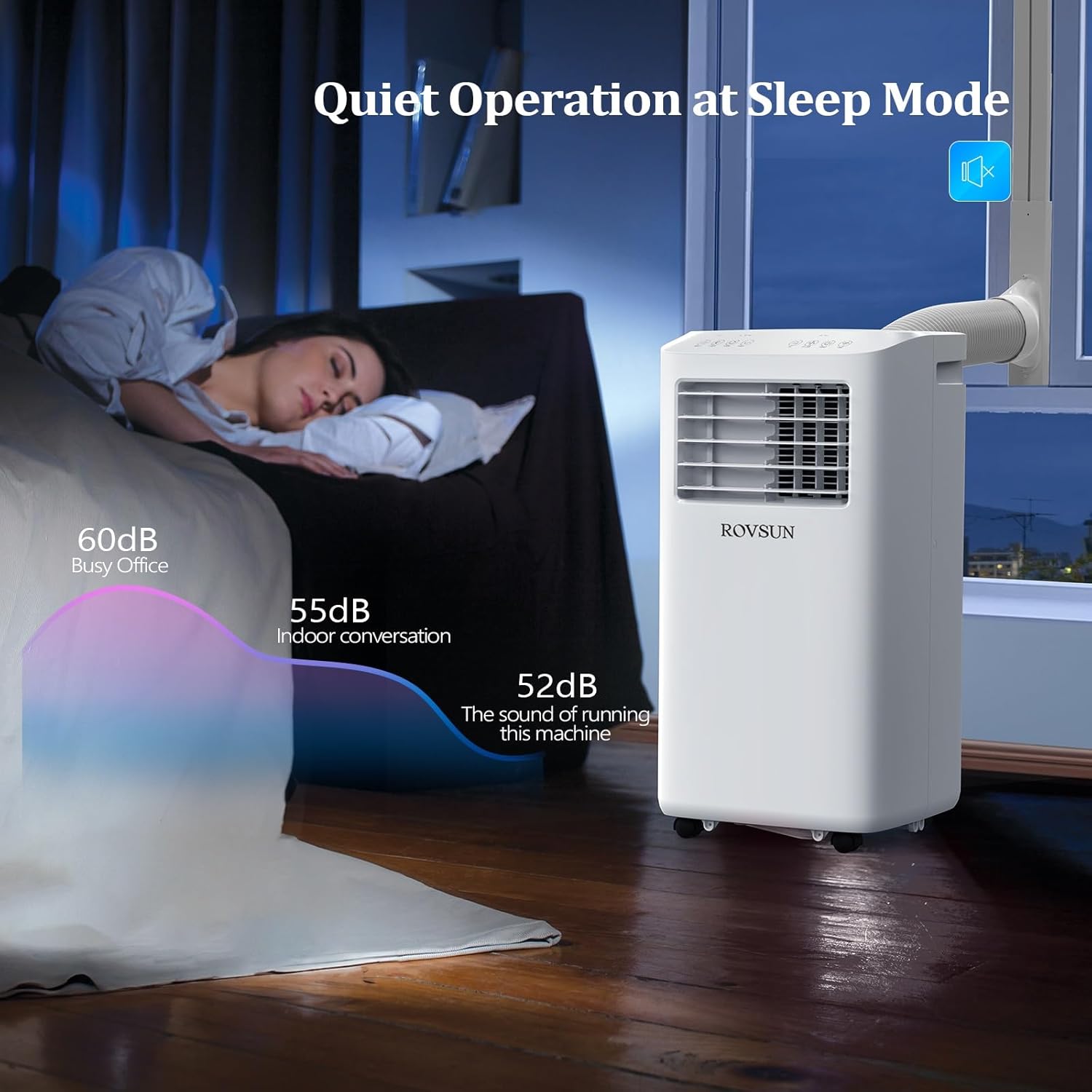 ROVSUN WiFi Enabled Smart 10000 BTU Portable Air Conditioner with Remote & APP Control, 3-in-1 Cooler, Dehumidifier & Fan, Powerful Room Mobile AC Unit with Rolling Wheels & Easy Installation Kit