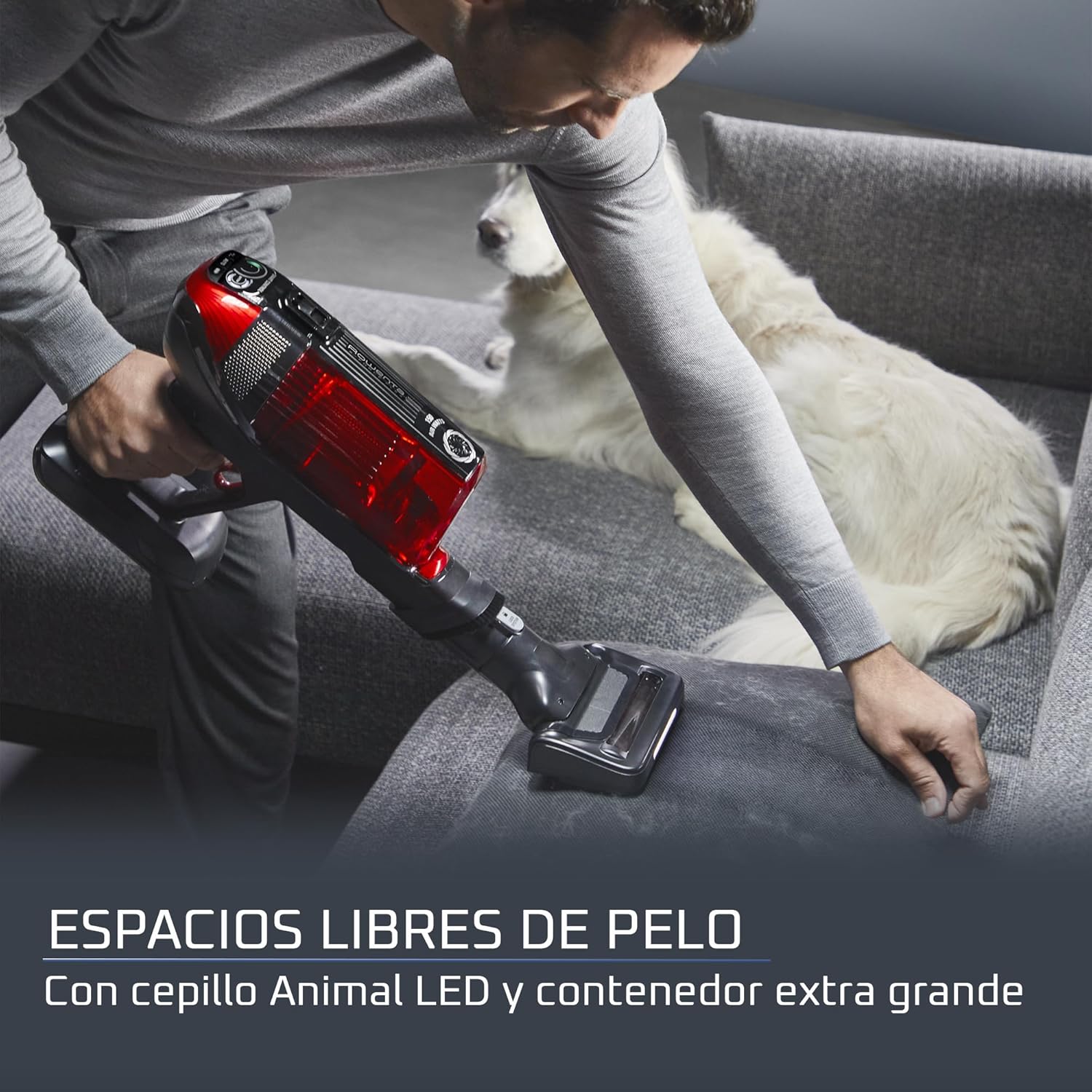 Rowenta, Cordless Vacuum Cleaner, X-Force Flex 12.60 Vacuum, 30.4 Oz XL Dust Container, Flex technology, Automatic Floor Detection, 45Min Run Time, 3Hr Charging Time, For Pet, 150 Air Watts, Red