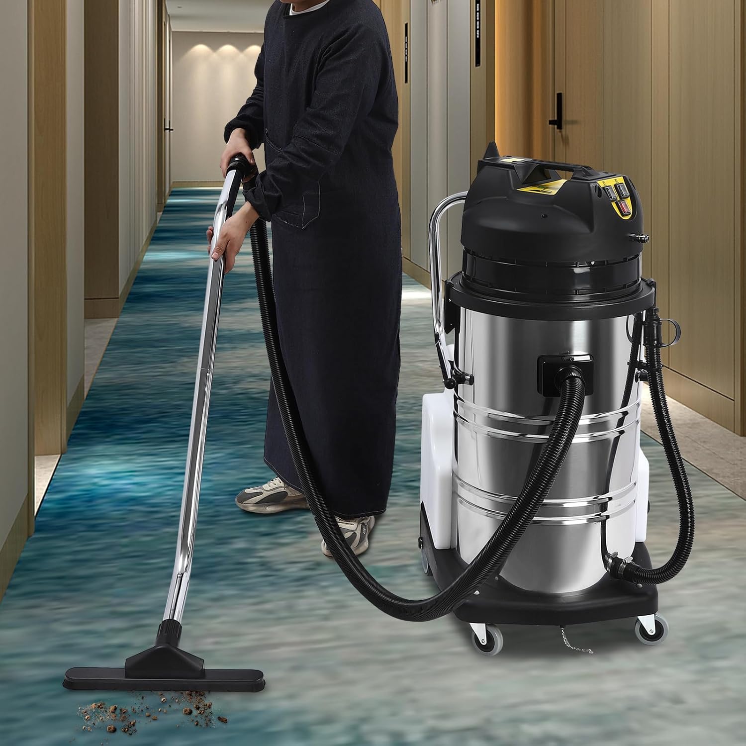 2110W Commercial Carpet Cleaner Machine - 5.3Gal Portable Extractor with 4 Attachments, 250mbar Suction, IPX4 Waterproof for Hotel/Upholstery/Office Cleaning