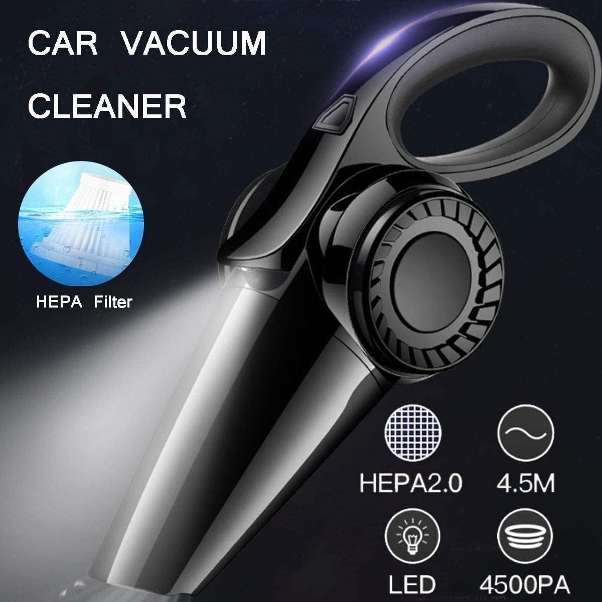 Vacuum-Cleaner Rechargeable-Lightweight Portable-Cleaning: 4.5kpa Cyclonic Suction Hand Vacuum Li-ion Battery Wet/Dry Cordless Vacuum for Pet Hair, Home,Car Use