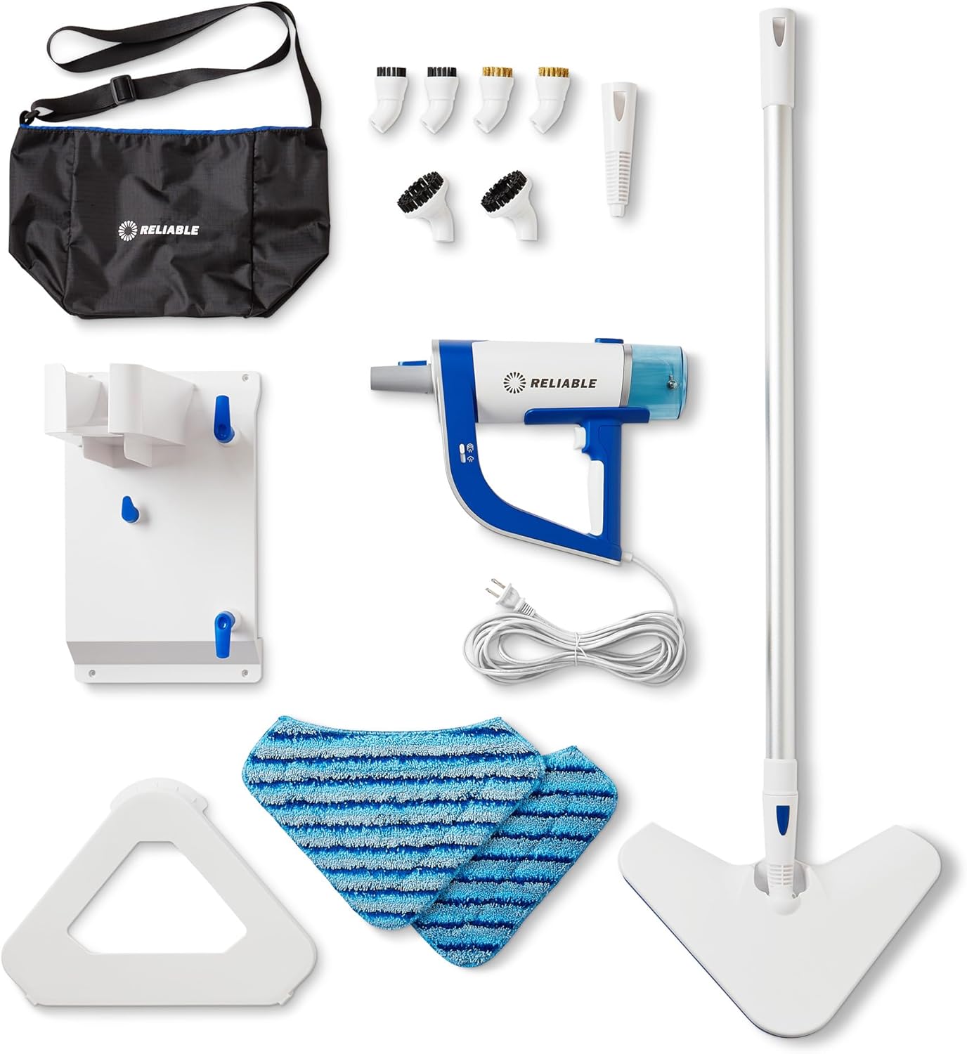 Reliable Pronto Plus 300CS 2-In-1 Steam Cleaner with Fast Heat-up, Long Steam Time, 1200W Steam Mop for Grout, Hardwood, Tile, Laminate Floor Cleaning with 14-Piece Accessory Kit