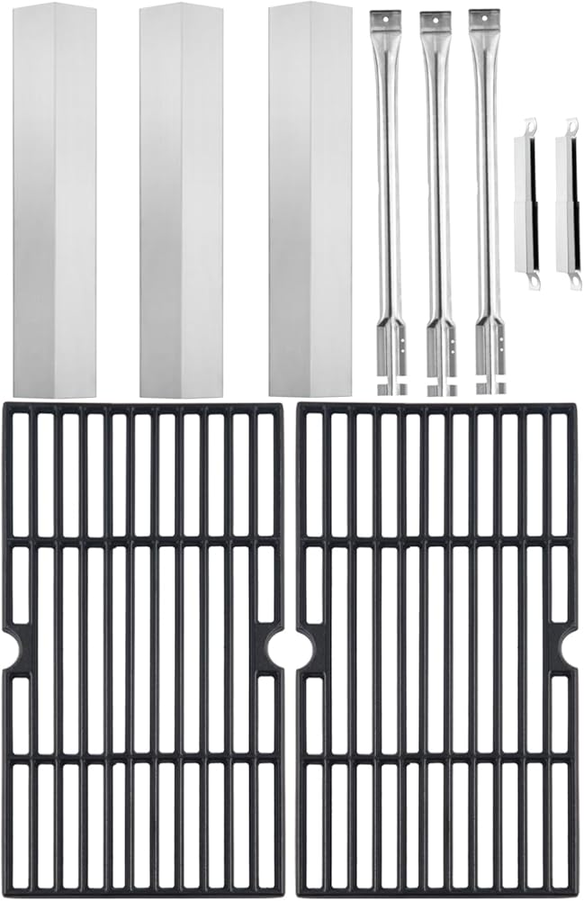 15202029 Grill Replacement Parts for Oklahoma Joes Combo Gas Smoker Charcoal Grates 1767150 1767054 Heat Tents Grill Burner Oklahoma Joe Longhorn 3 Burner 12201767 BBQ Parts Smoker Accessories