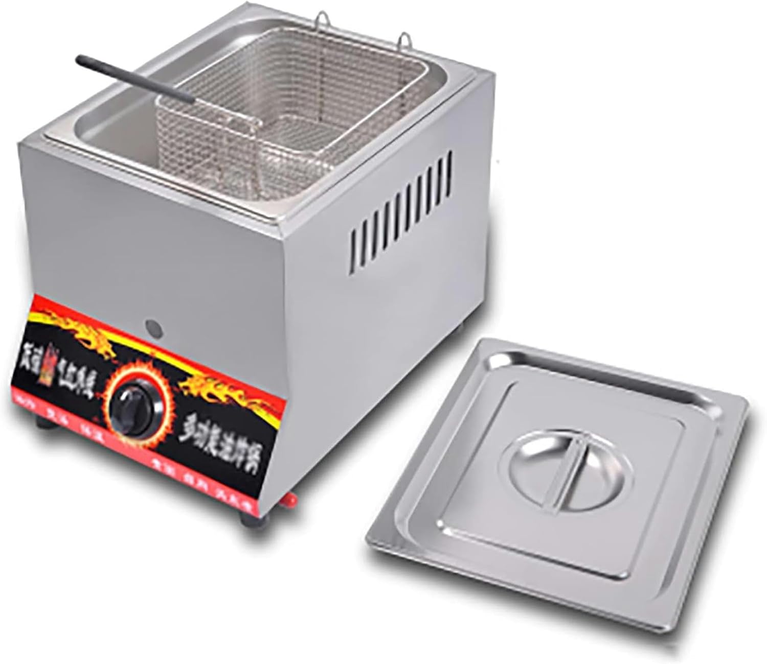 8L Commercial Desktop Gas Fryer Commercial LPG Fryer, Stainless Steel Outdoor Cookware Fried Chicken Fries French Fries Family Kitchen Restaurant