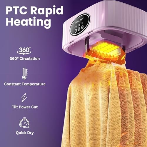 Portable 600W Electric Clothes Dryer - 360° Circulation Heating, Timed Multi-Mode Drying, Compact Folding Design for Home & Travel, Efficient & Energy-Saving Solution