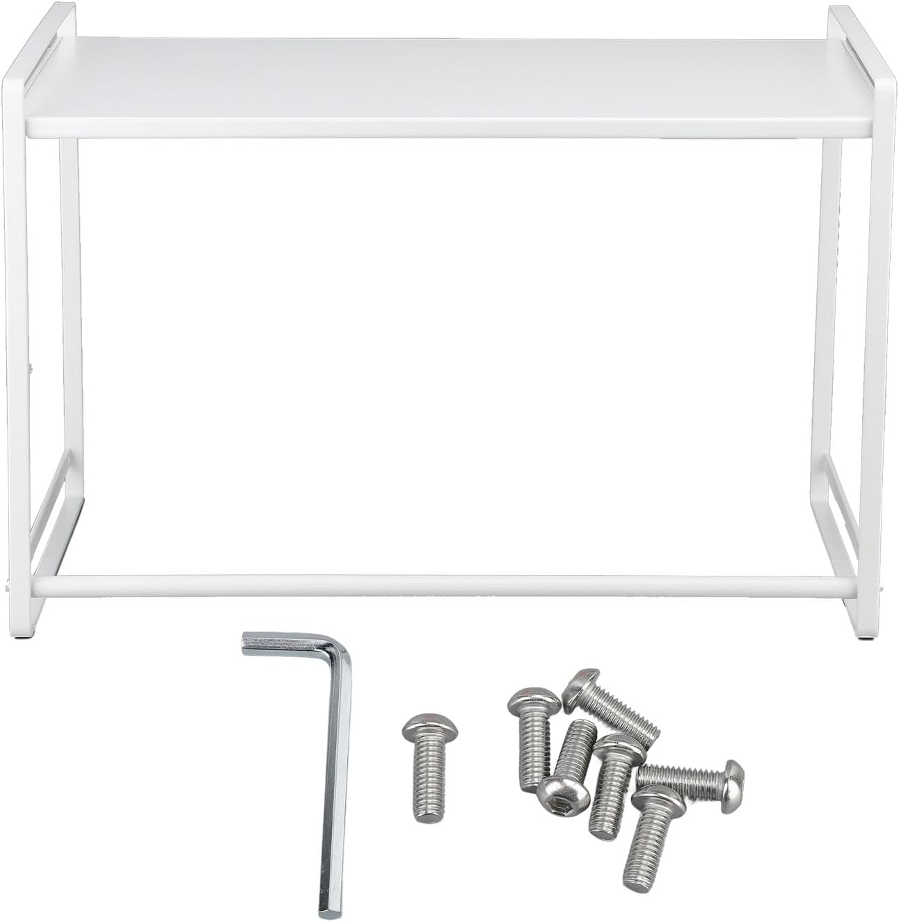 Carbon Steel Microwave Oven Rack Countertop Storage Shelf for Bottles Bowls Plates 44 lb Load Capacity Easy Assembly Space Saving Kitchen Shelf