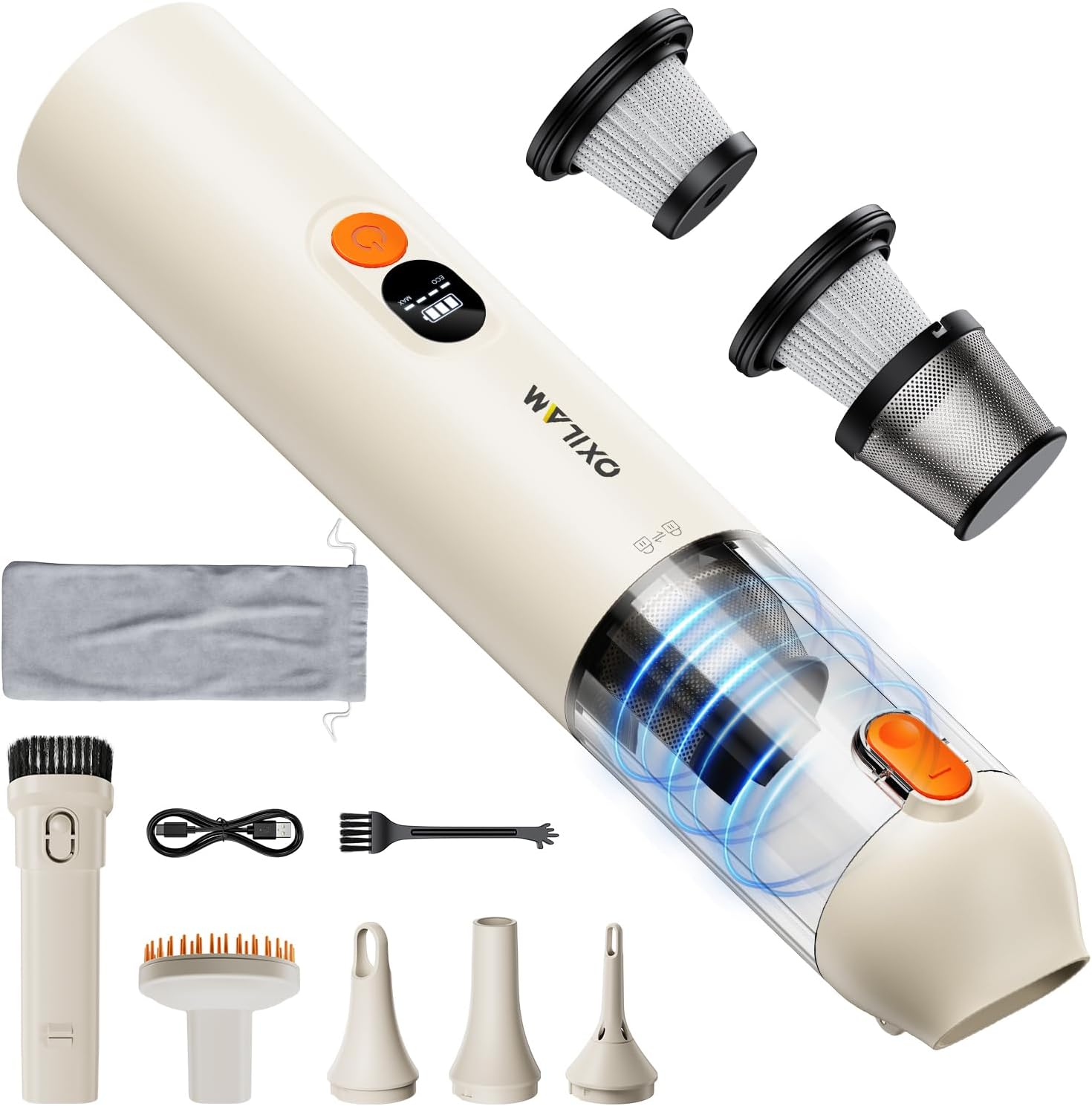OXILAM Car Vacuum Handheld Vacuum Portable Cordless-14000PA High Power, Blow & Suction 2 in 1, Up to 30 Mins Runtime, Small Vacuum Cleaner for Home, Pet, Car, Office, Ideal Gifts for Men & Women