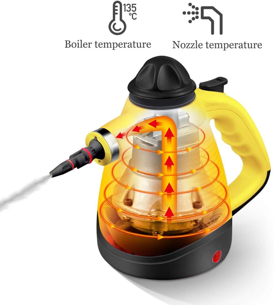 Multifunction Handheld Pressurized Steam Cleaner Portable Steamers Chemical-Free Sanitizer Steam Iron for Bathroom Kitchen Pets Children's Toys Cars